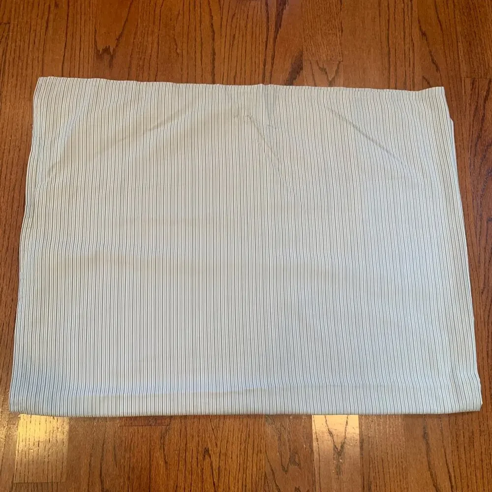 Serena & Lily 100% Cotton Striped Top Sheet ONLY | White Gray | Twin